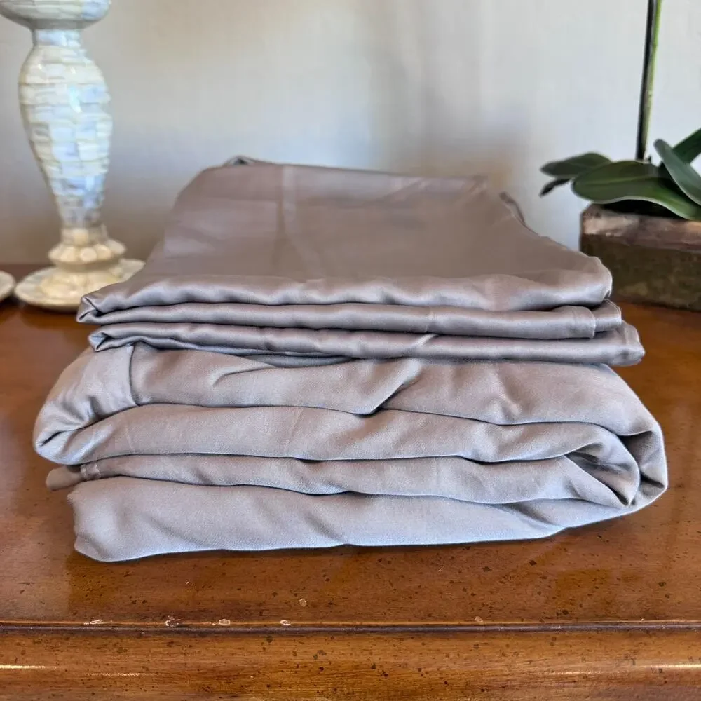 Quince Bamboo Duvet Cover Set King/Cal King Stone NWOT